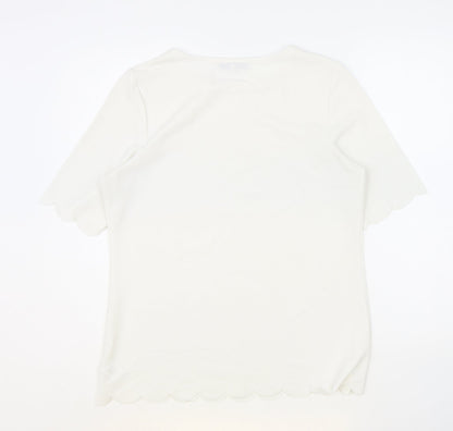 Womens UK Size 10 NEXT Ivory Basic T-Shirt