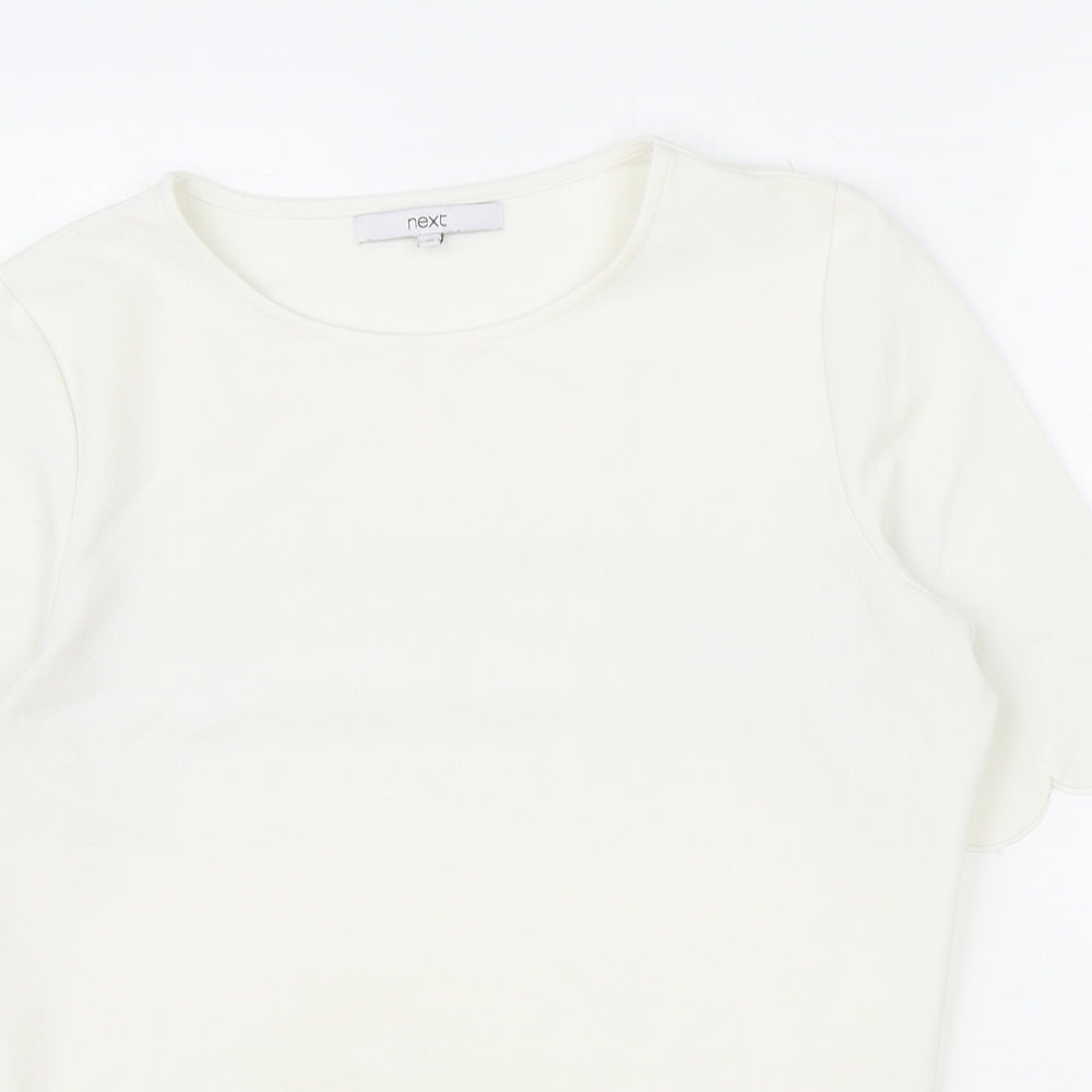 Womens UK Size 10 NEXT Ivory Basic T-Shirt