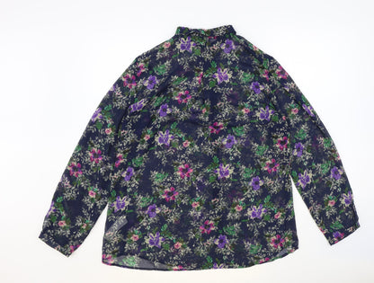 Womens UK Size L Zara Blue Basic Button-Up