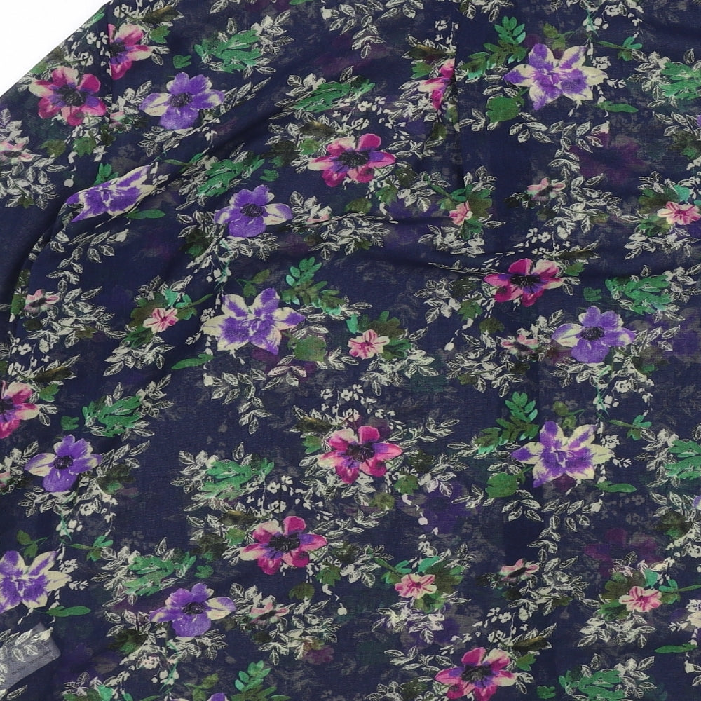 Womens UK Size L Zara Blue Basic Button-Up