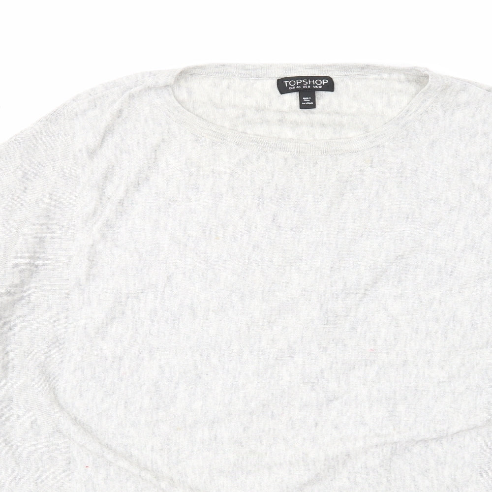 Womens UK Size 12 Topshop Grey Pullover Jumper