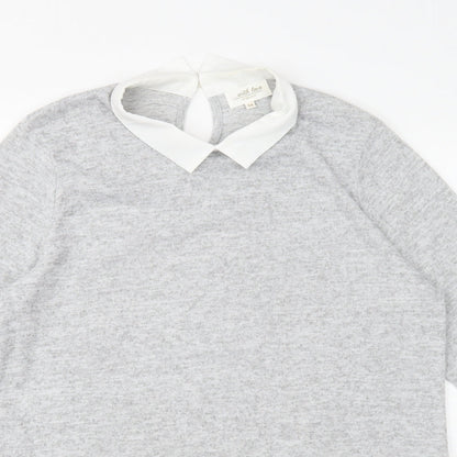 With Love Products Womens Grey Polyester Basic Blouse Size 14 Round Neck