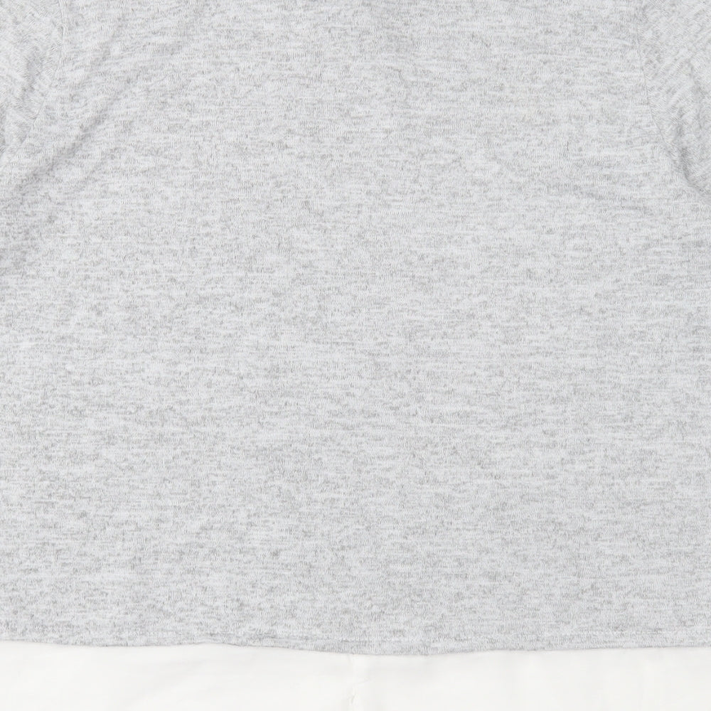 With Love Products Womens Grey Polyester Basic Blouse Size 14 Round Neck