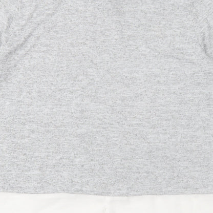 With Love Products Womens Grey Polyester Basic Blouse Size 14 Round Neck