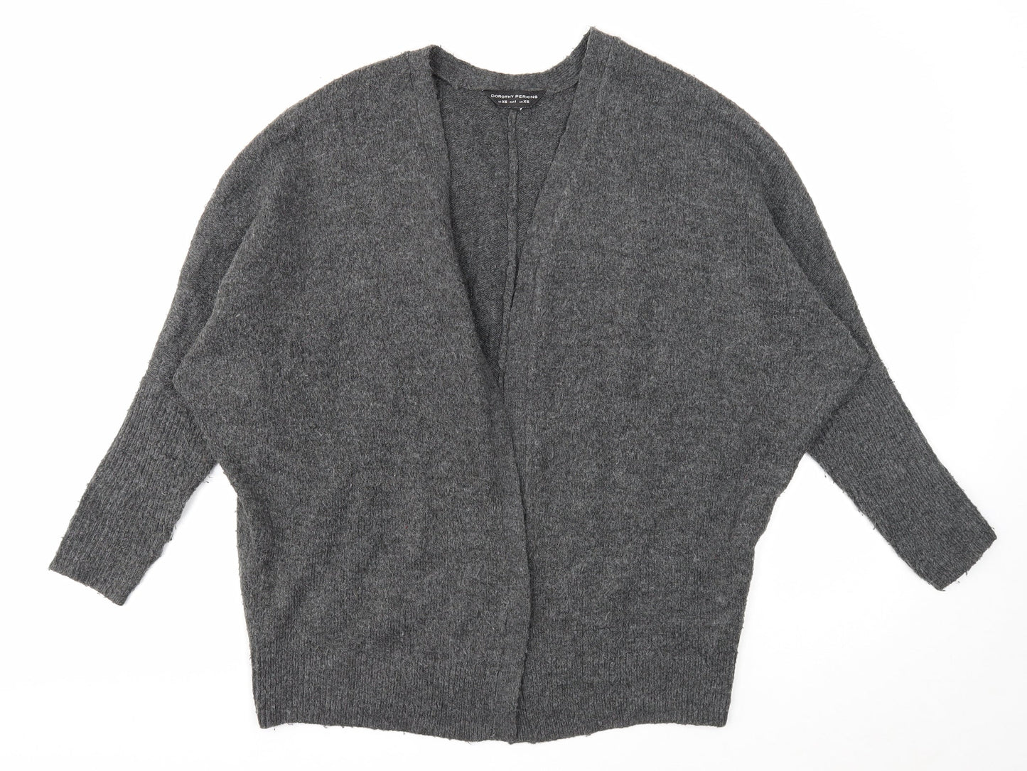 Dorothy Perkins Womens Grey V-Neck Acrylic Cardigan Jumper Size XS