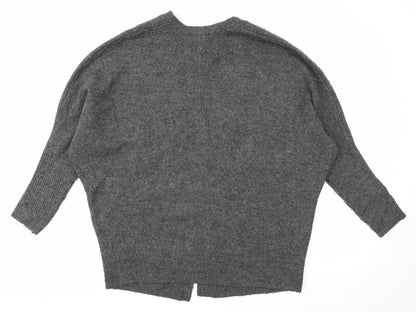 Dorothy Perkins Womens Grey V-Neck Acrylic Cardigan Jumper Size XS