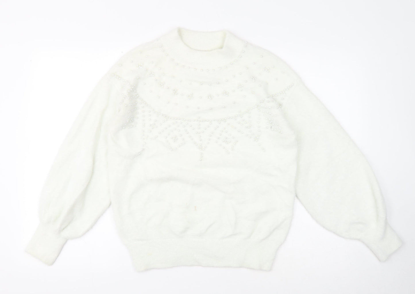 Womens UK Size M NEXT White Pullover Jumper