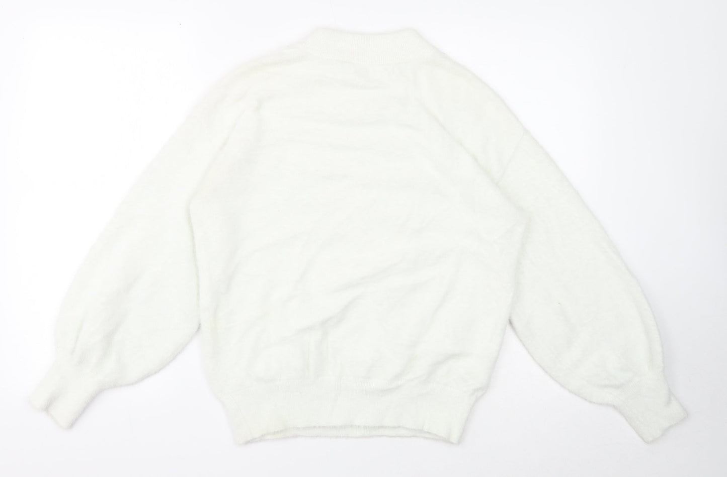 Womens UK Size M NEXT White Pullover Jumper