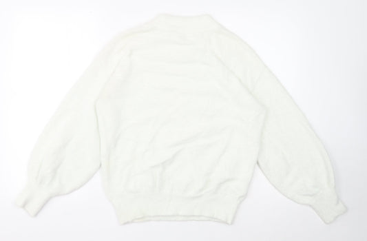 Womens UK Size M NEXT White Pullover Jumper