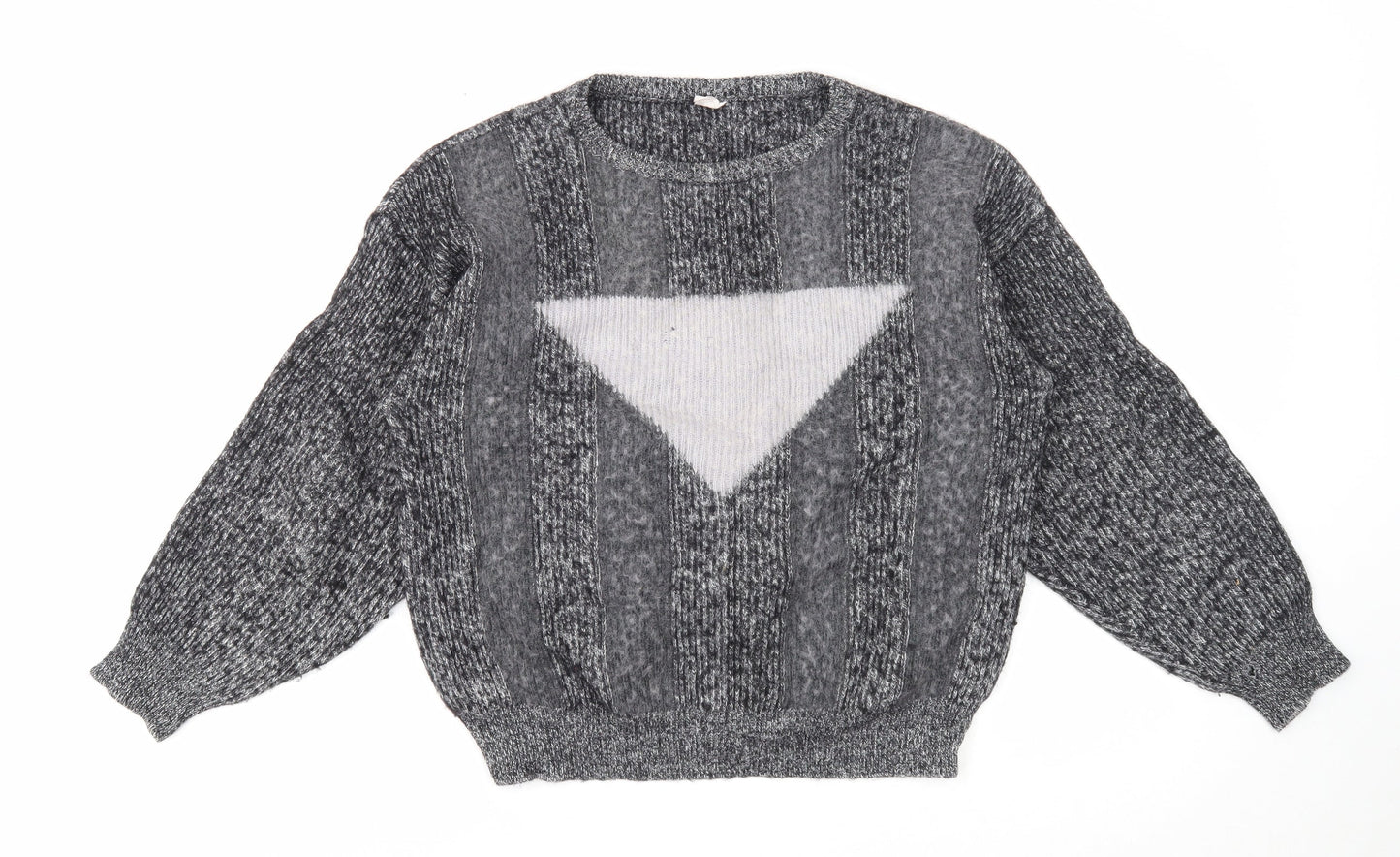 Preworn Mens Black Round Neck Wool Pullover Jumper Size S