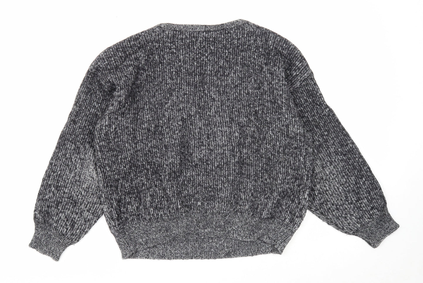 Preworn Mens Black Round Neck Wool Pullover Jumper Size S