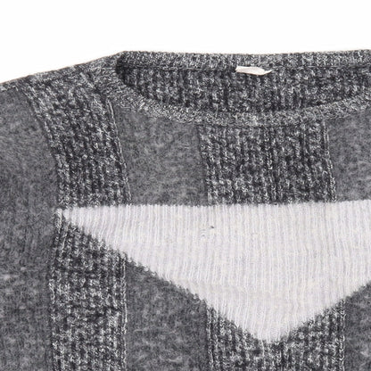 Preworn Mens Black Round Neck Wool Pullover Jumper Size S