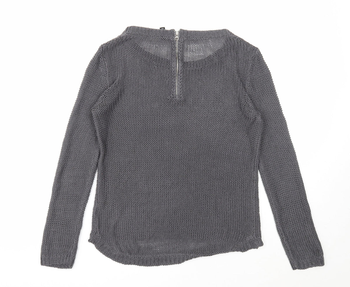 Womens UK Size XS Divided Grey Pullover Jumper