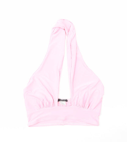 Womens UK Size M Oui Pink Cropped Tank