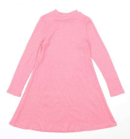 I love girls wear Girls Pink Polyester A-Line Size 9 Years Mock Neck Pullover