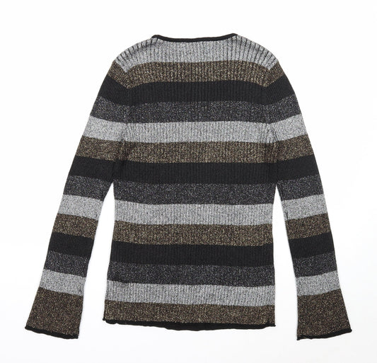 Womens UK Size 14 Papaya Multicoloured Pullover Jumper