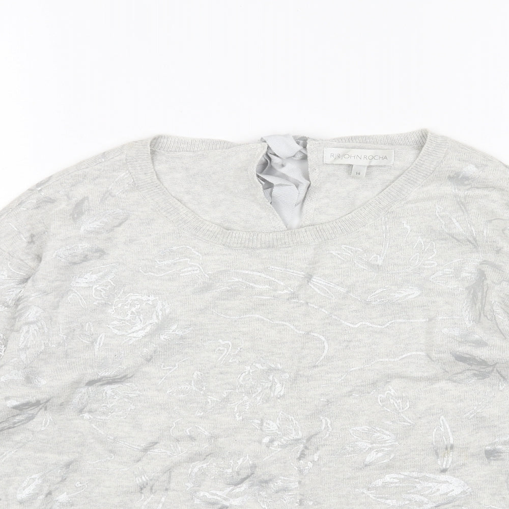 Womens UK Size 14 RJR.John Rocha Grey Pullover Jumper