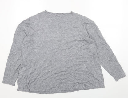 EVISU Womens Grey Round Neck Cotton Pullover Jumper Size XL