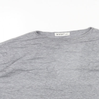 EVISU Womens Grey Round Neck Cotton Pullover Jumper Size XL