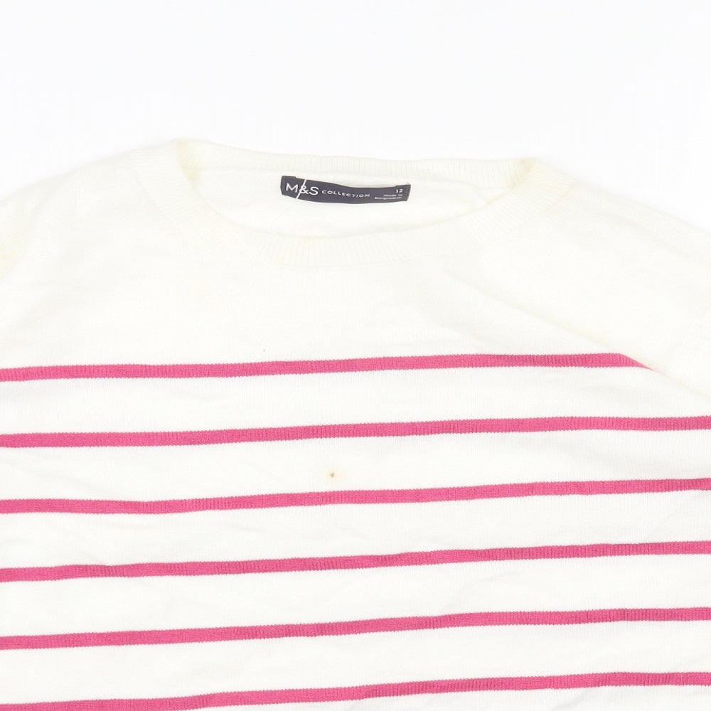 Womens UK Size 12 Marks and Spencer White Pullover Jumper