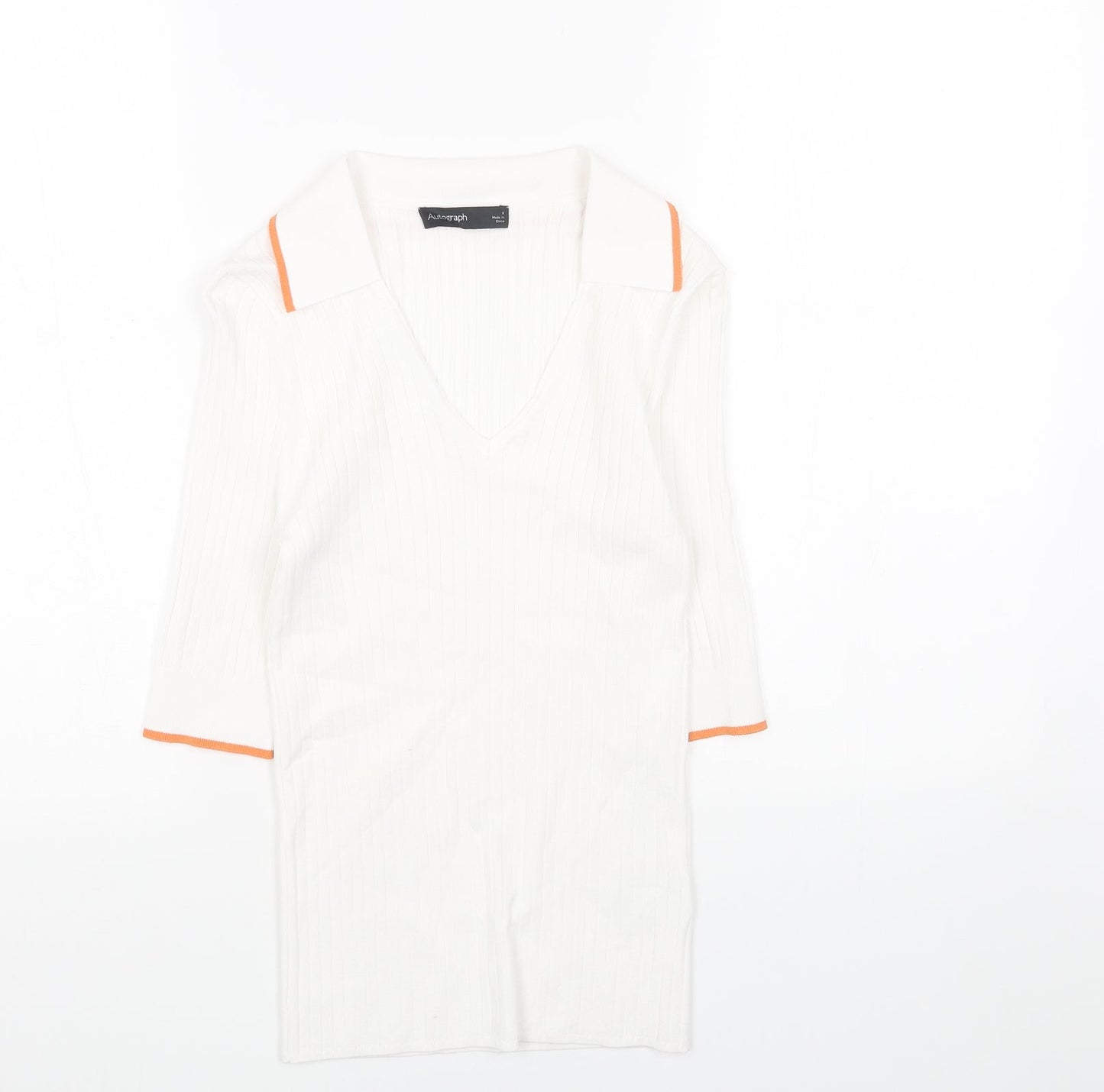 Womens UK Size 8 Marks and Spencer White Pullover Jumper