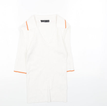 Womens UK Size 8 Marks and Spencer White Pullover Jumper