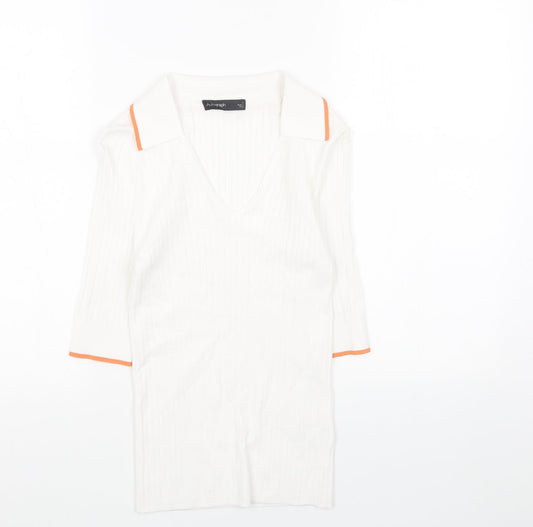 Womens UK Size 8 Marks and Spencer White Pullover Jumper
