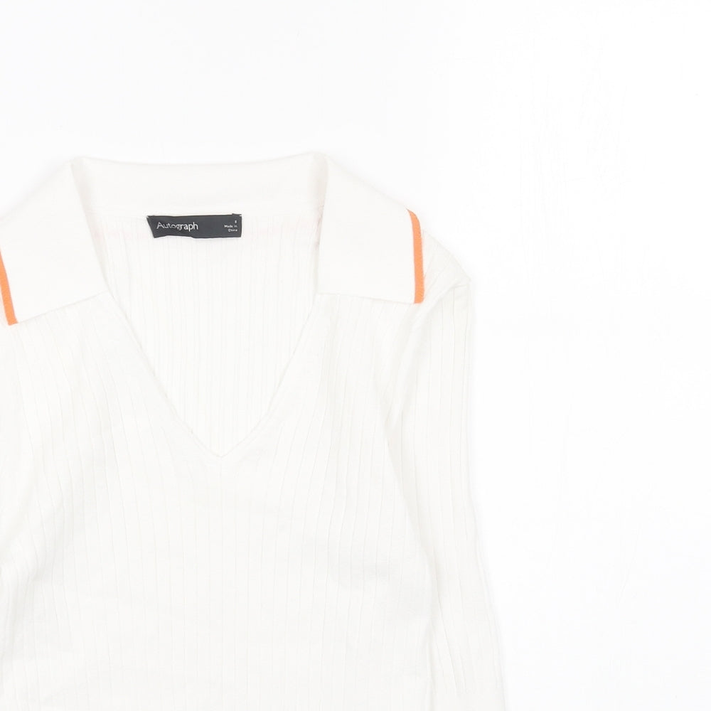 Womens UK Size 8 Marks and Spencer White Pullover Jumper