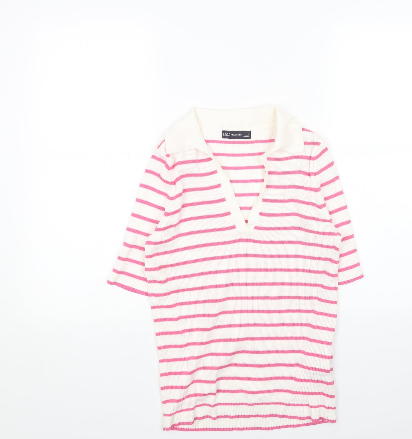 Womens UK Size M Marks and Spencer White Pullover Jumper