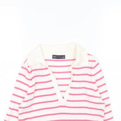 Womens UK Size M Marks and Spencer White Pullover Jumper