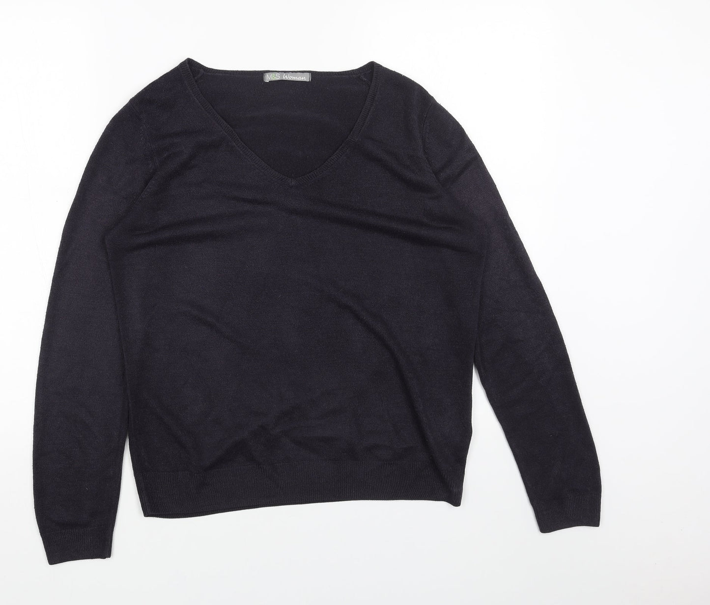 Womens UK Size 12 Marks and Spencer Blue Pullover Jumper