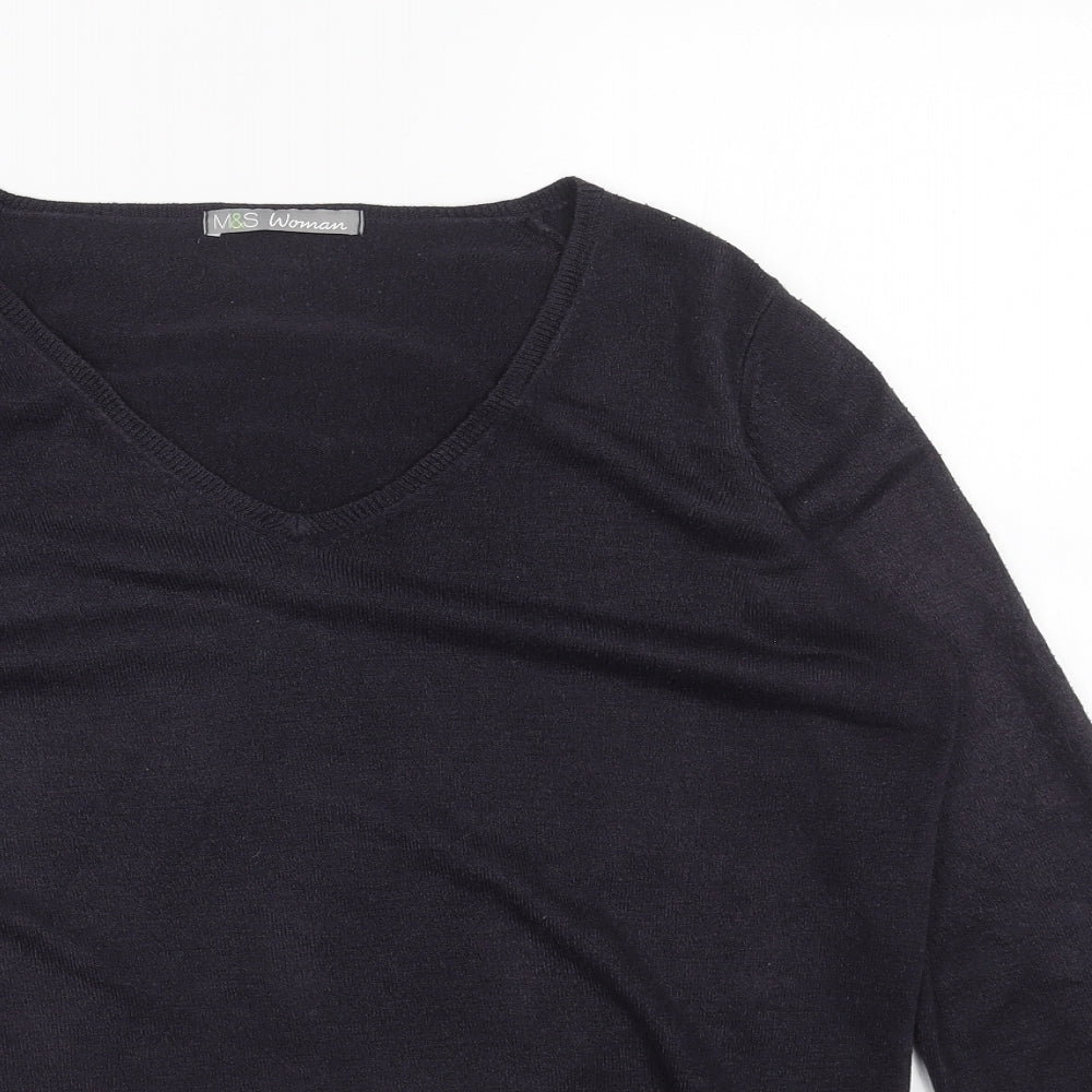 Womens UK Size 12 Marks and Spencer Blue Pullover Jumper