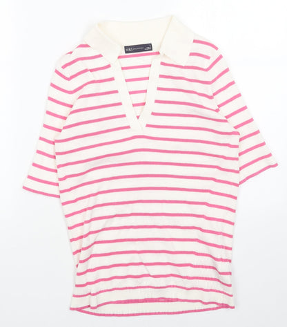 Womens UK Size M Marks and Spencer White Pullover Jumper
