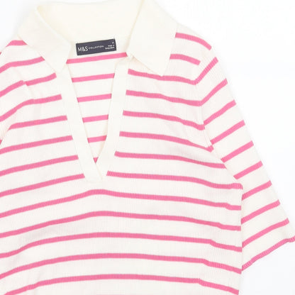 Womens UK Size M Marks and Spencer White Pullover Jumper