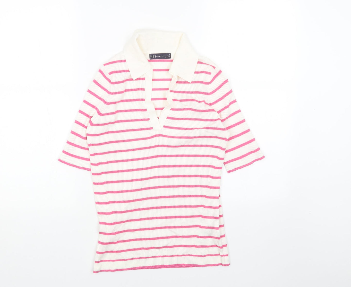 Womens UK Size M Marks and Spencer Pink Pullover Jumper