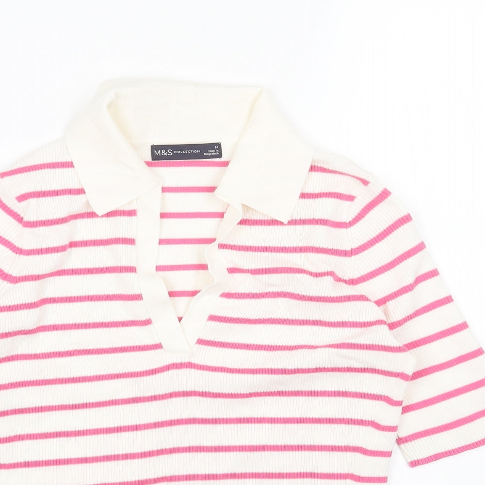 Womens UK Size M Marks and Spencer Pink Pullover Jumper