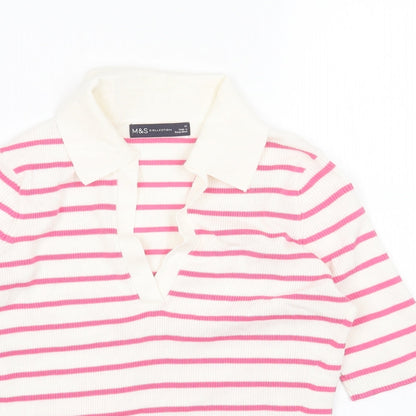 Womens UK Size M Marks and Spencer Pink Pullover Jumper