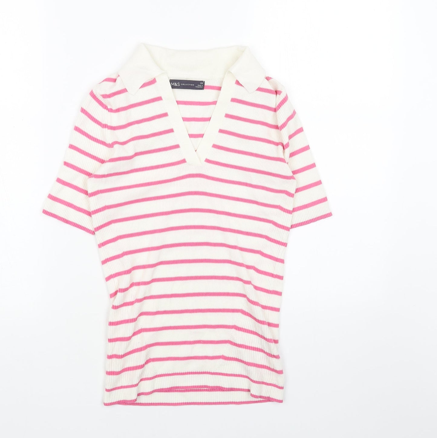 Womens UK Size XS Marks and Spencer White Pullover Jumper