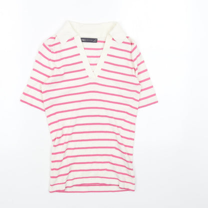 Womens UK Size XS Marks and Spencer White Pullover Jumper