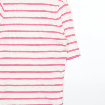 Womens UK Size XS Marks and Spencer White Pullover Jumper