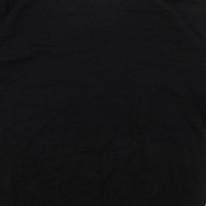 DIXIE Womens Black Scoop Neck Cotton Pullover Jumper Size L - Colourblock