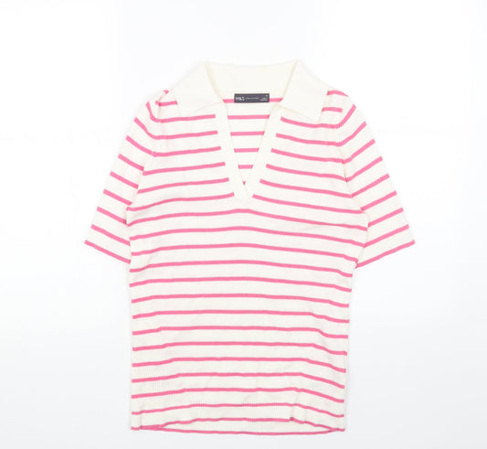 Womens UK Size M Marks and Spencer Pink Pullover Jumper