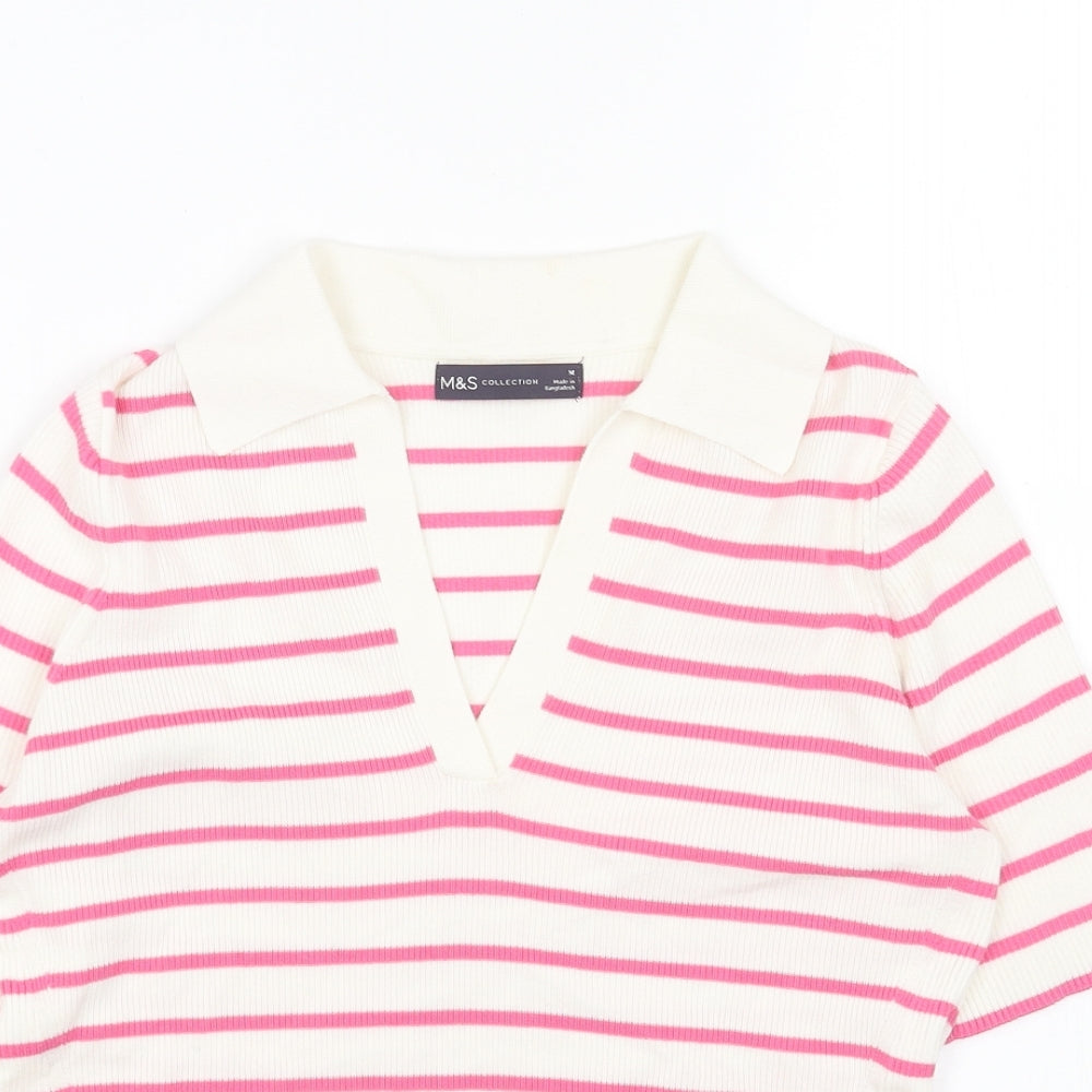 Womens UK Size M Marks and Spencer Pink Pullover Jumper