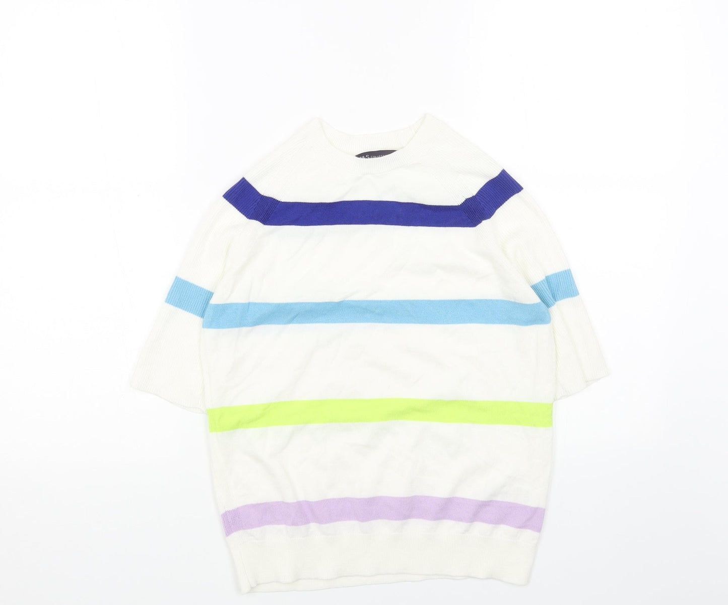 Womens UK Size S Marks and Spencer White Pullover Jumper