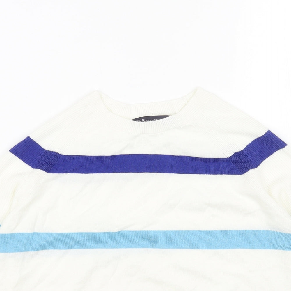 Womens UK Size S Marks and Spencer White Pullover Jumper