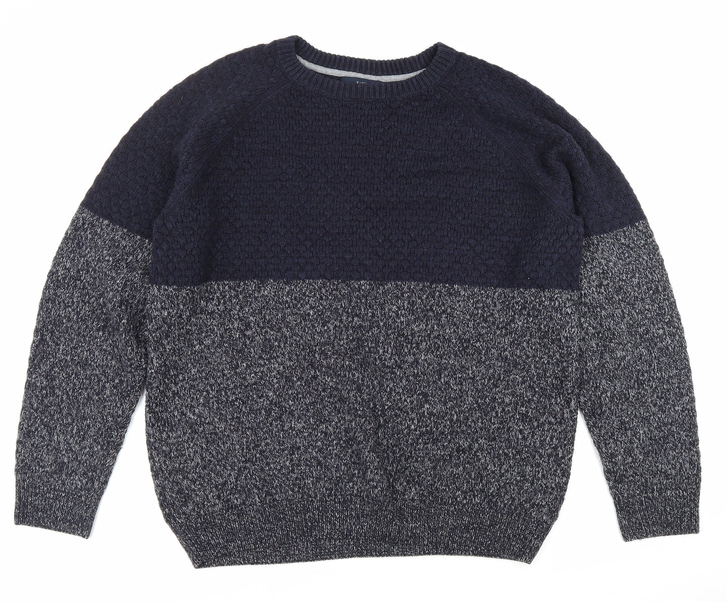 Truly Premium Goods Mens Blue Round Neck Acrylic Pullover Jumper Size L
