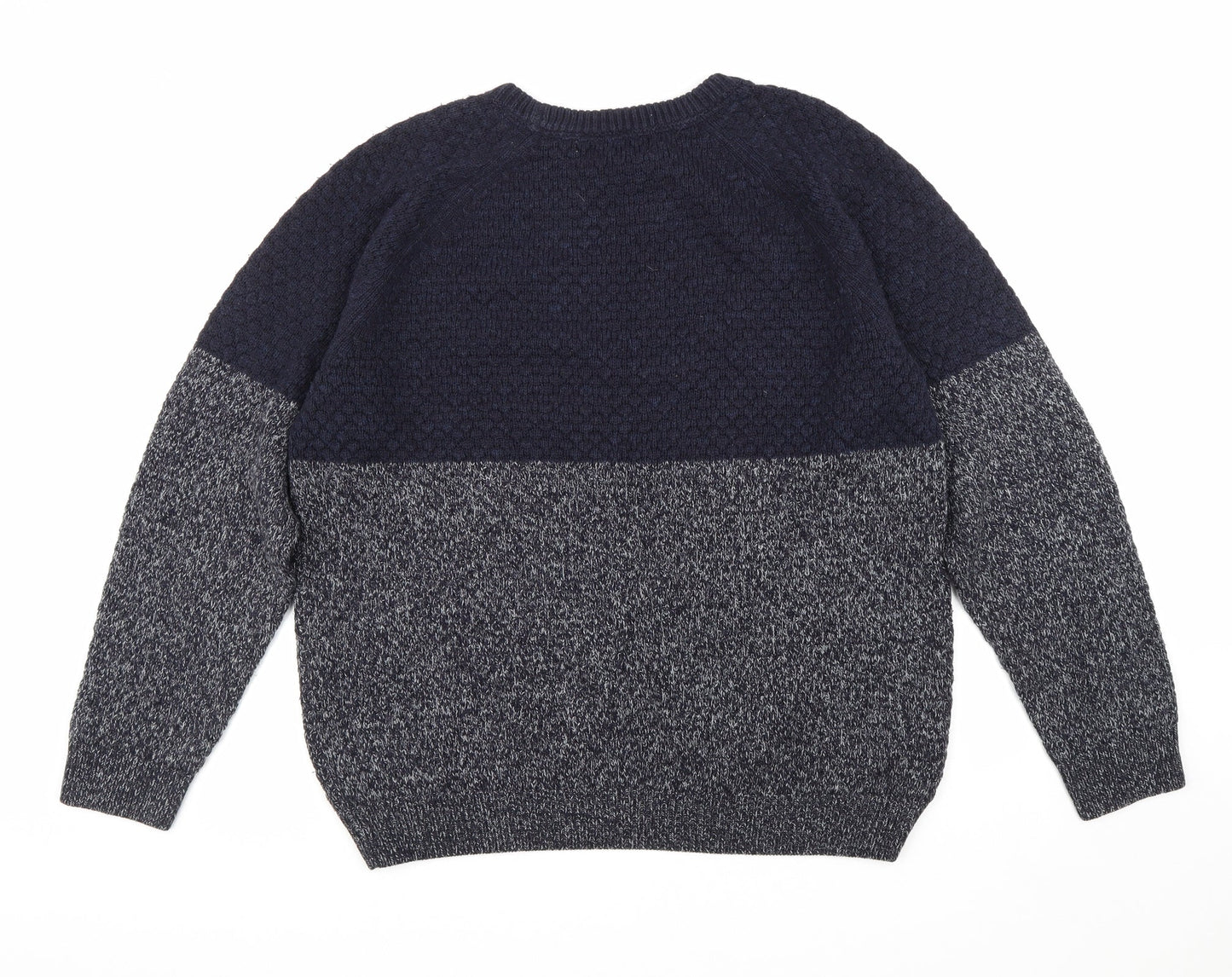 Truly Premium Goods Mens Blue Round Neck Acrylic Pullover Jumper Size L