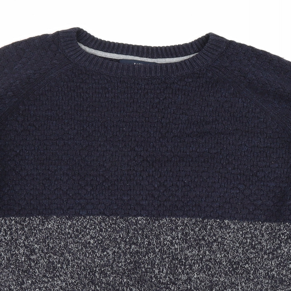 Truly Premium Goods Mens Blue Round Neck Acrylic Pullover Jumper Size L