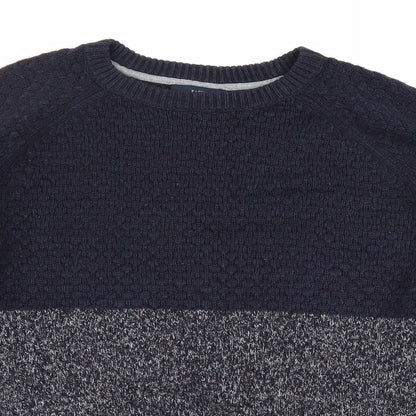 Truly Premium Goods Mens Blue Round Neck Acrylic Pullover Jumper Size L