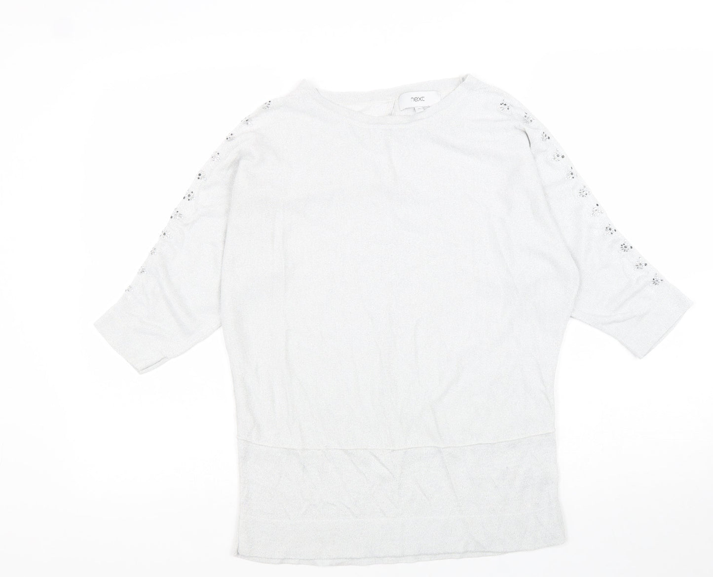 Womens UK Size 10 NEXT Grey Basic Blouse